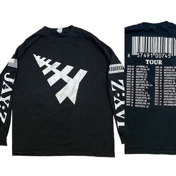 RARE Jay Z Parental Advisory Tour Long Sleeved T Shirt Size XLarge - Picture 1 of 5